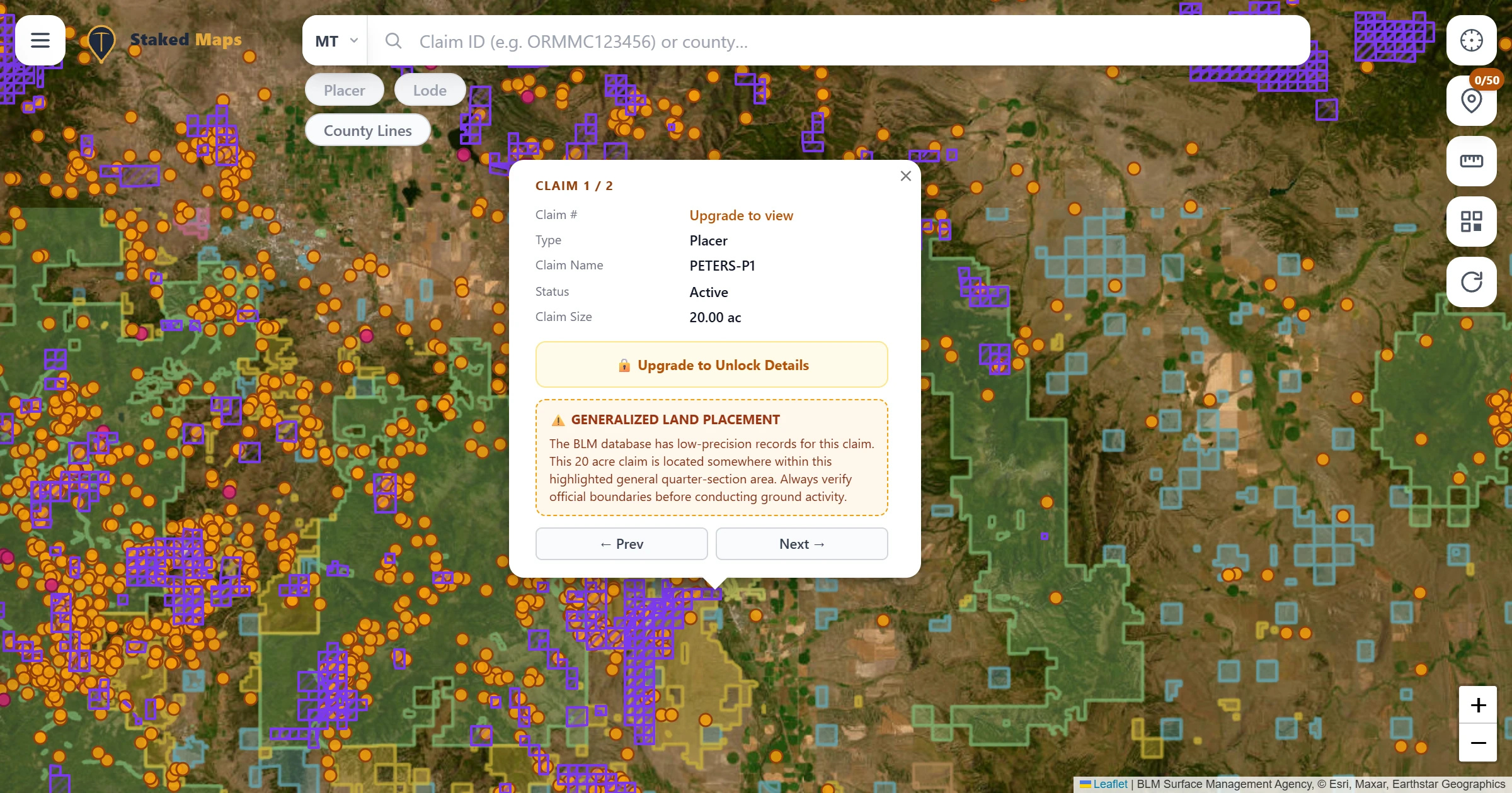 Broadwater County, MT BLM mining claims & rockhounding interactive map.