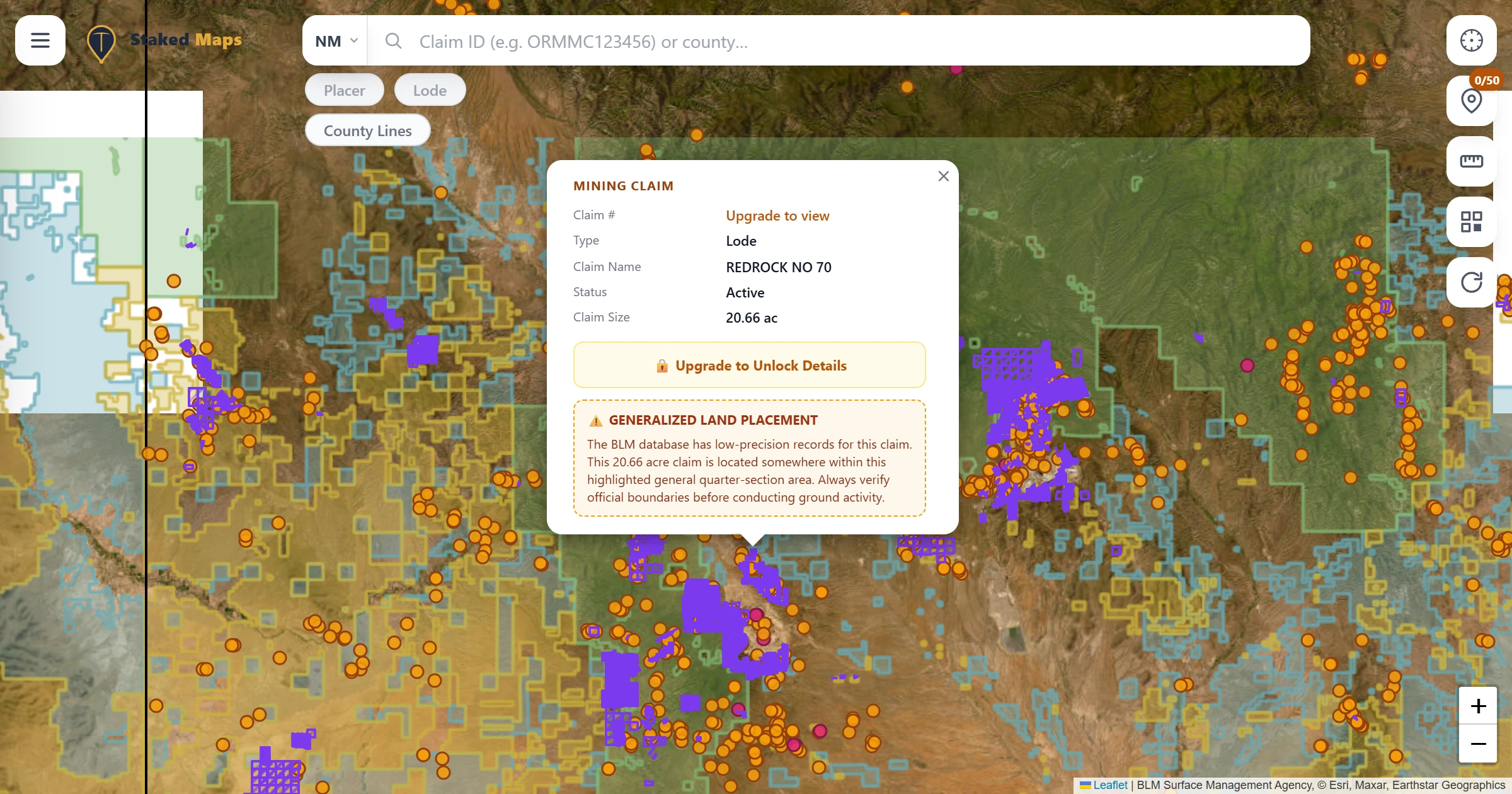Grant County, NM BLM mining claims & rockhounding interactive map.