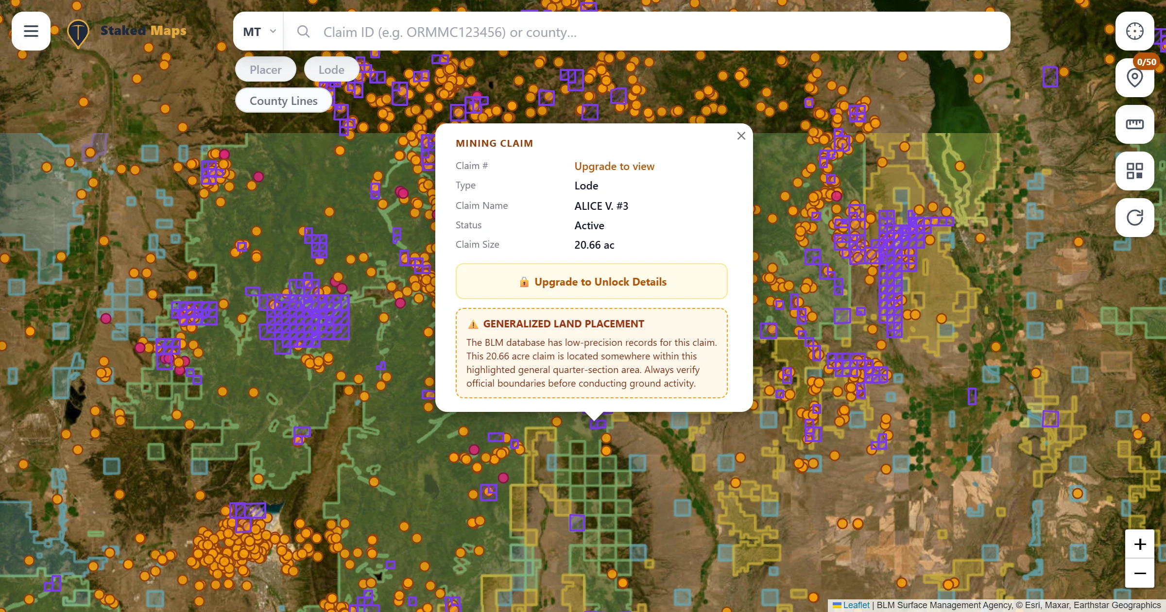 Jefferson County, MT BLM mining claims & rockhounding interactive map.