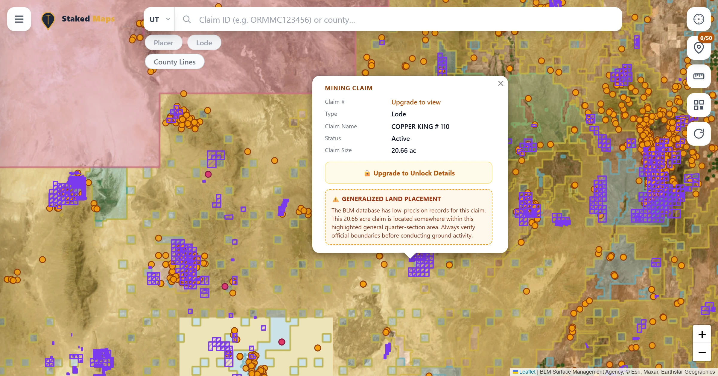 Juab County, UT BLM mining claims & rockhounding interactive map.