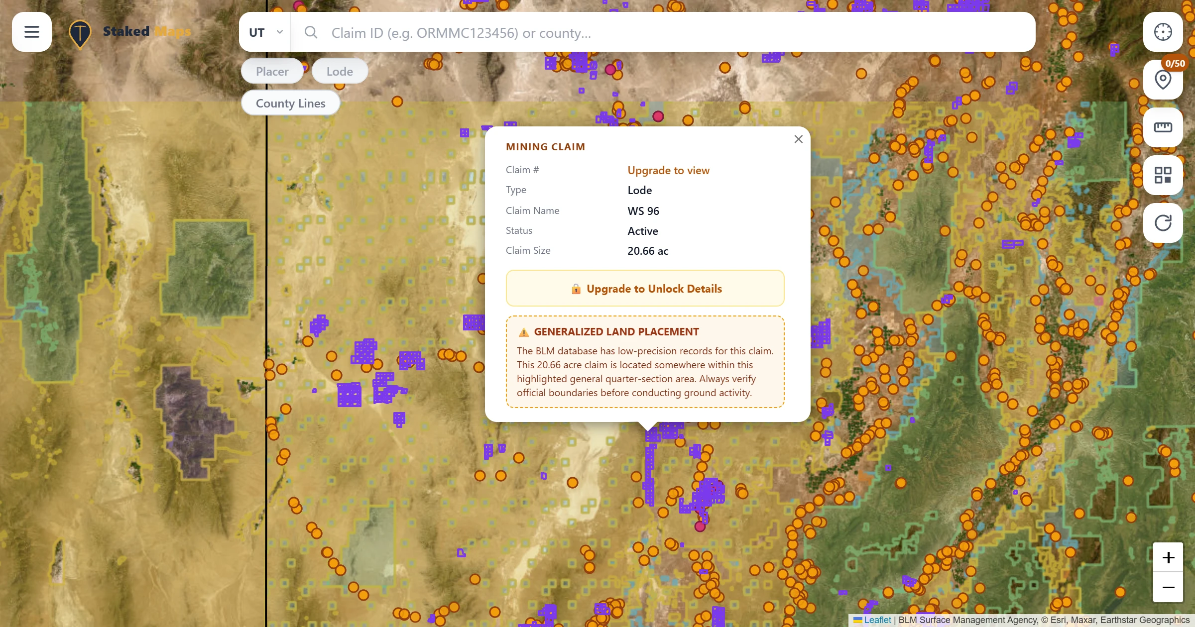 Millard County, UT BLM mining claims & rockhounding interactive map.
