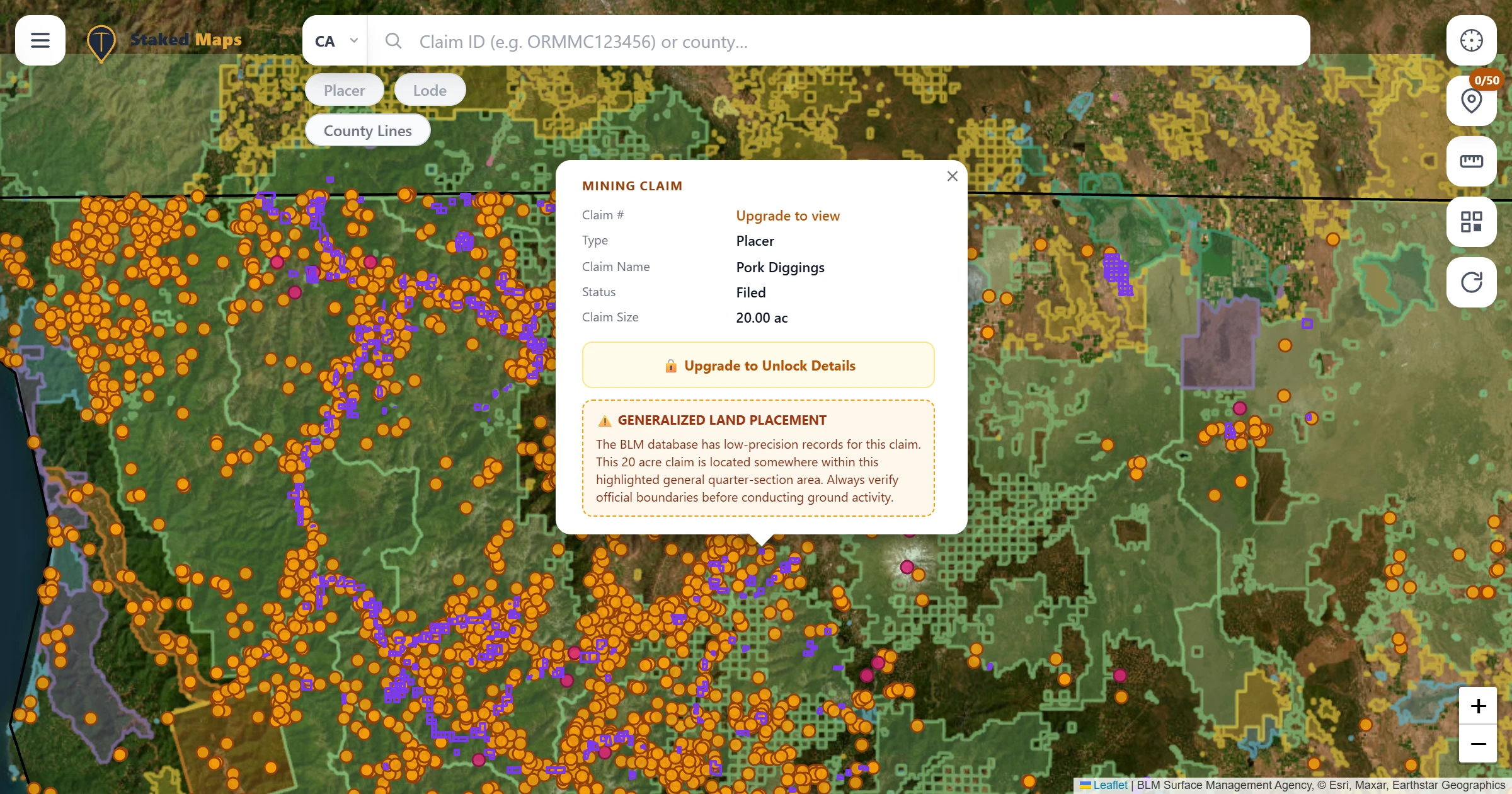 Siskiyou County, CA BLM mining claims & rockhounding interactive map.